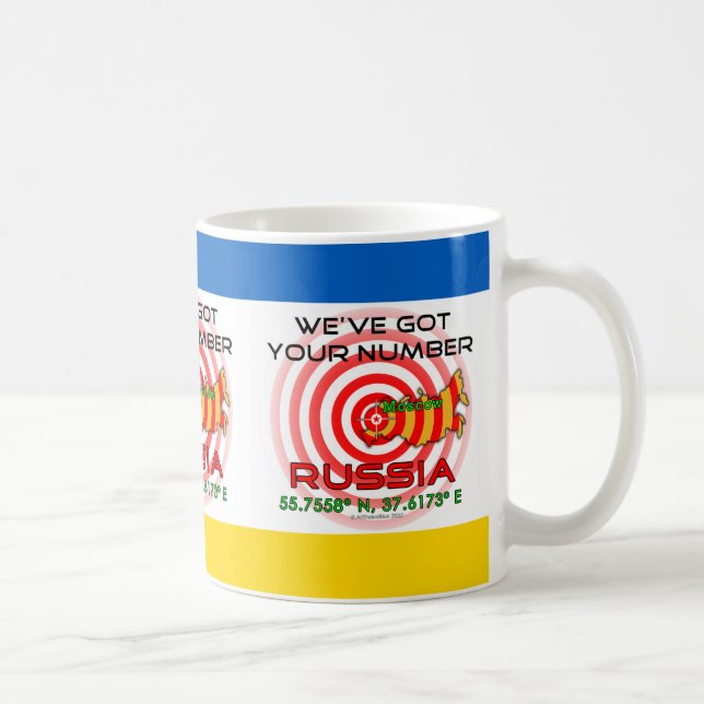 Caneca De Café Temos seu número Russo Mug (Direita)