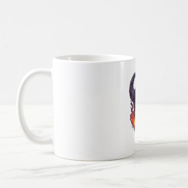 Caneca De Café Tempestade de Fogo Caveira de Demônio (Esquerda)