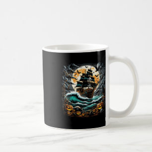 Caneca De Café Tempestade do Navio Pirata Halloween Barco Capitão