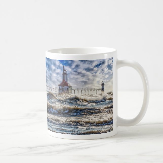Caneca De Café Tempestade Na Rua Joseph Lighthouse (Direita)