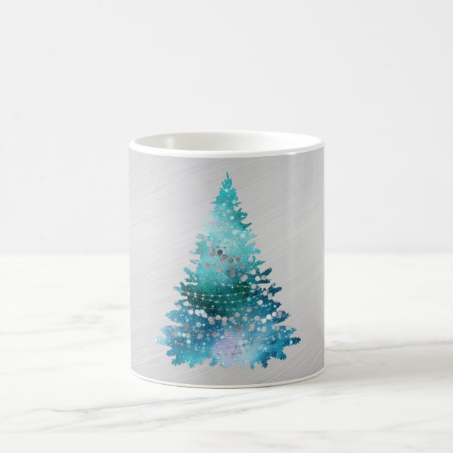 Caneca De Café Tempestade Teal Silver Glitter Natal (Centro)