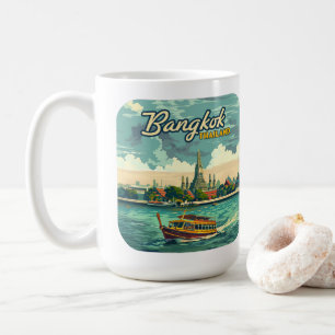 Caneca De Café Templo de Viagens vintage da Ásia em Bangkok