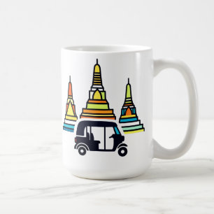 Caneca De Café Templos Tailandeses E Tuk Tuks