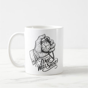 Caneca De Café Tempo Bem Gasto – Relógio de Bolso Antigo