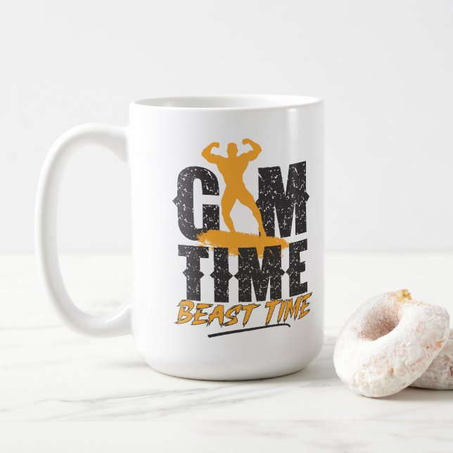 Caneca De Café Tempo de Festa de Gym (Com Donut)