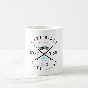 Caneca De Café Tempo de Surf do Cavaleiro de Onda