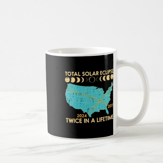 Caneca De Café Tempo de Vida Total do Eclipse Solar Duas Vezes 20 (Direita)
