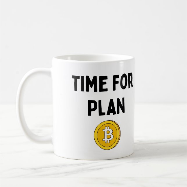 Caneca De Café Tempo Para O Plano B, Bitmoney (Esquerda)