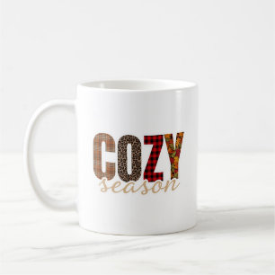 Caneca De Café Temporada Aconchegante Xadrez Leopardo Vibrações d