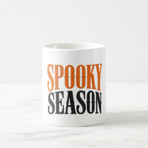 Caneca De Café Temporada Assustadora Tipografia de Halloween