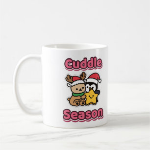 Caneca De Café Temporada de Abraços Rena e Pinguim Estrela Fofa