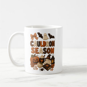 Caneca De Café Temporada de Caldeirão Fofo Fantasma de Halloween