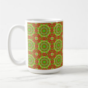 Caneca De Café Temporada de Feriados Vermelha e Verde Tradicional