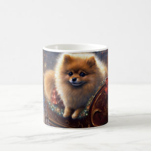 Caneca De Café Temporada Festiva de Natal do Pomerânia Escovada