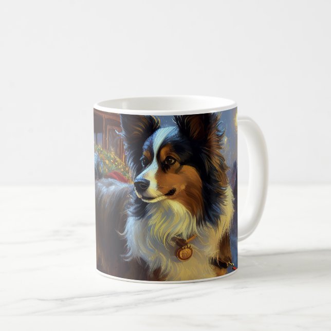 Caneca De Café Temporada Festiva de Natal Papillon (Frente Esquerda)