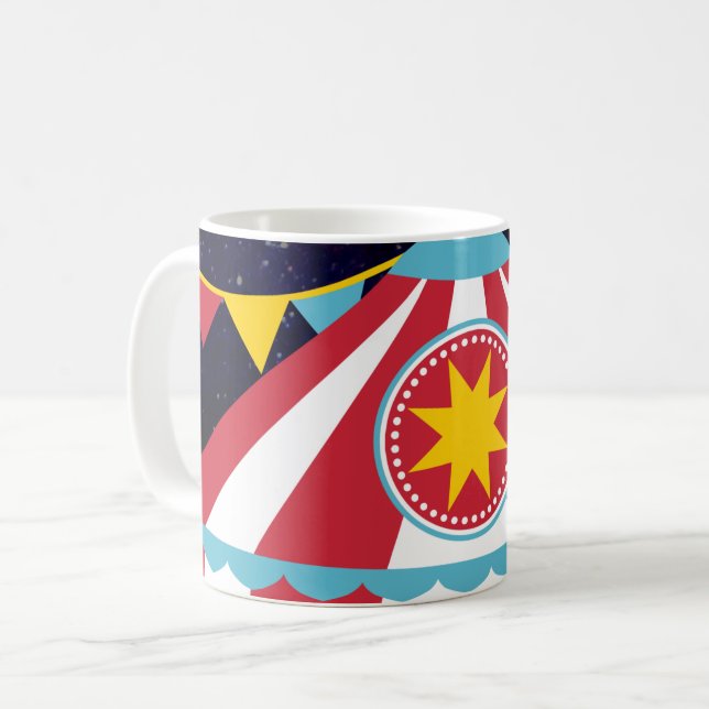 Caneca De Café Tenda de Circo à Noite (Frente Esquerda)