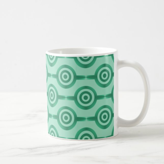 Caneca De Café Tendência Círculos Mug, Seafoam Verde (Direita)