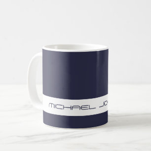 Caneca De Café Tendência Cor Marinho Azul - Nome Futurístico Mug