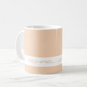 Caneca De Café Tendência Cor Peach Blush - Nome Futurístico Mug