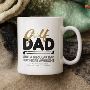 Caneca De Café Tendência Legal "PAI GOLF" - Ponto Dourado de Tipo