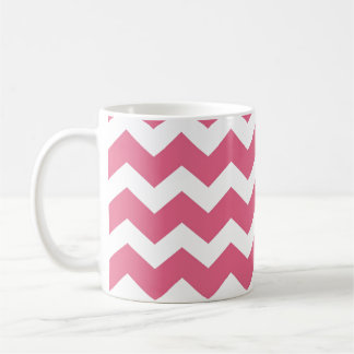 Caneca De Café Tendência moderna do padrão zigzag cor-de-rosa