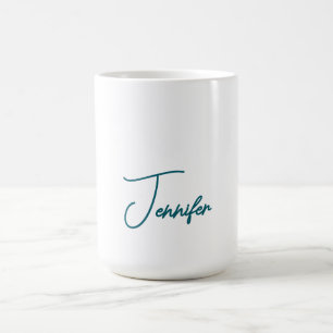 Caneca De Café Tendência Verde Escuro Moderno Minimalista Nome à 