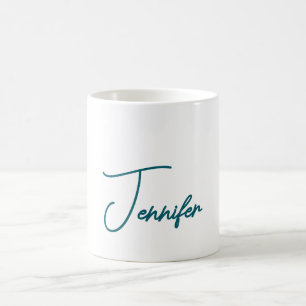 Caneca De Café Tendência Verde Escuro Moderno Minimalista Nome à 