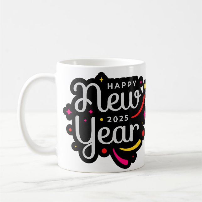 Caneca De Café Tendy e Festivo 2025 Feliz ano novo (Esquerda)