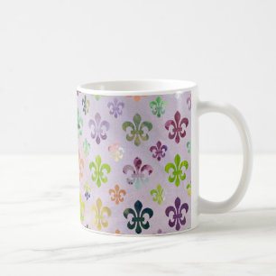 Caneca De Café Tendy Watercolor Painting Fleur De Lis Patterno
