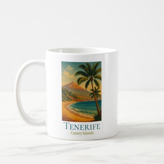 Caneca De Café Tenerife Ilhas Canárias Monte Teide Ilha Espanhola (Esquerda)