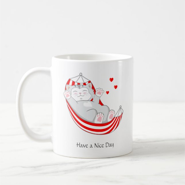 Caneca De Café Tenha um Bom Dia Gatinho Fofo (Esquerda)