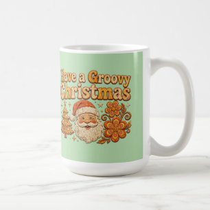 Caneca De Café Tenha um Camiseta T-Shirt de Natal Groovy Retro do