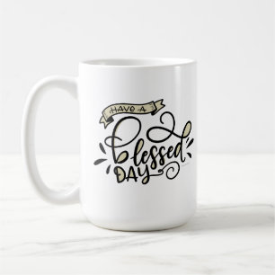 Caneca De Café Tenha um dia abençoado, com a mão