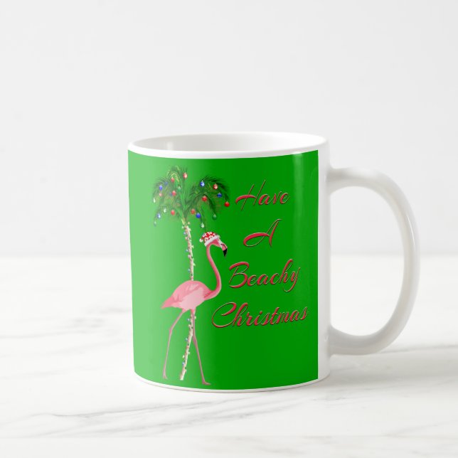 Caneca De Café Tenha Um Flamingo De Natal De Beachê (Direita)