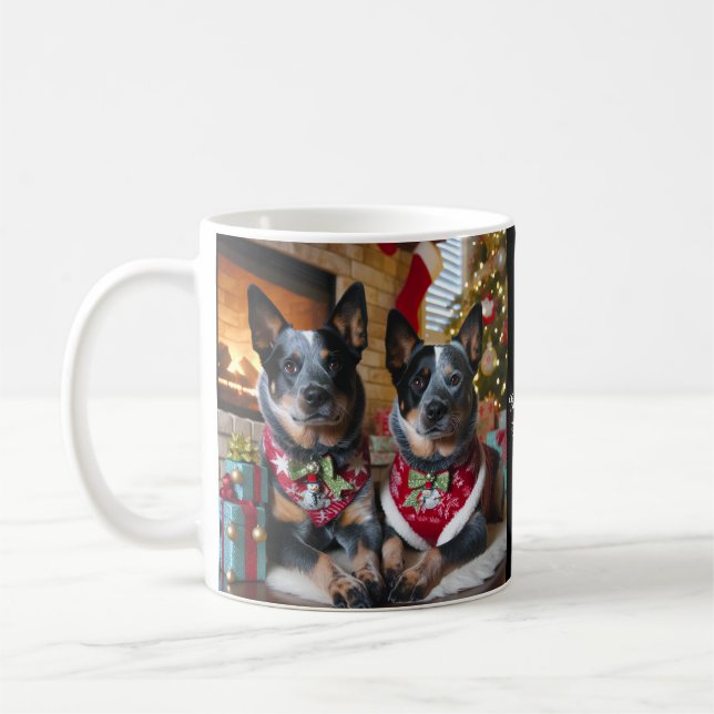 Caneca De Café Tenha um Natal Blue Heeler! (Esquerda)