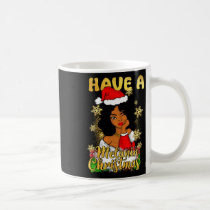Caneca De Café Tenha Um Natal De Melanina Rainha Afro-Americana