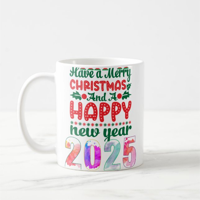 CANECA DE CAFÉ TENHA UM NATAL DE MERCADORIAS E UM FELIZ ANO NOVO (Esquerda)
