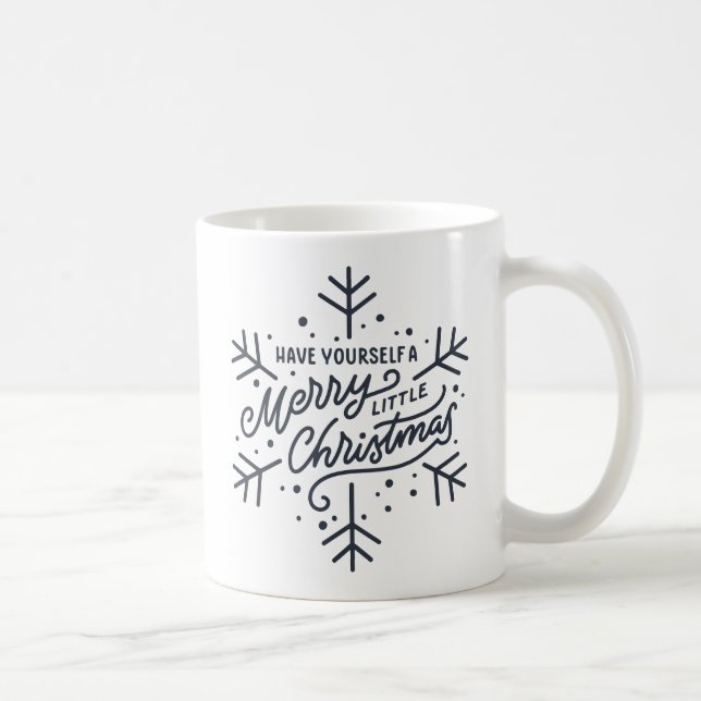 Caneca De Café Tenha um Natal Feliz - Floco de neve (Direita)