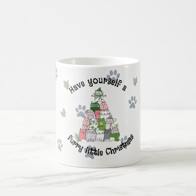 Caneca De Café Tenha um pequeno Natal peludo (Centro)