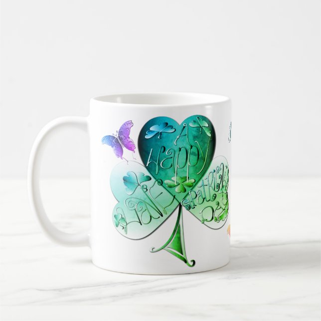 Caneca De Café "Tenha uma Rua feliz. Dia de Patrick" Shamrock (Esquerda)