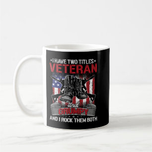 Caneca De Café Tenho Dois Títulos Veteranos E Dia de os pais Grum