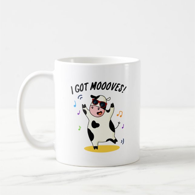 Caneca De Café Tenho Mooves Engraçados Dançando Vacas. (Esquerda)