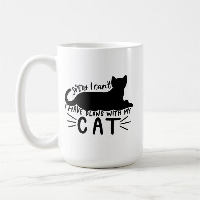 Caneca De Café Tenho planos com meu gato (Esquerda)