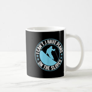 Caneca De Café Tenho planos nas encostas, esquiando 