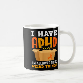 Caneca De Café Tenho TDAH permitido fazer coisas estranhas gato p