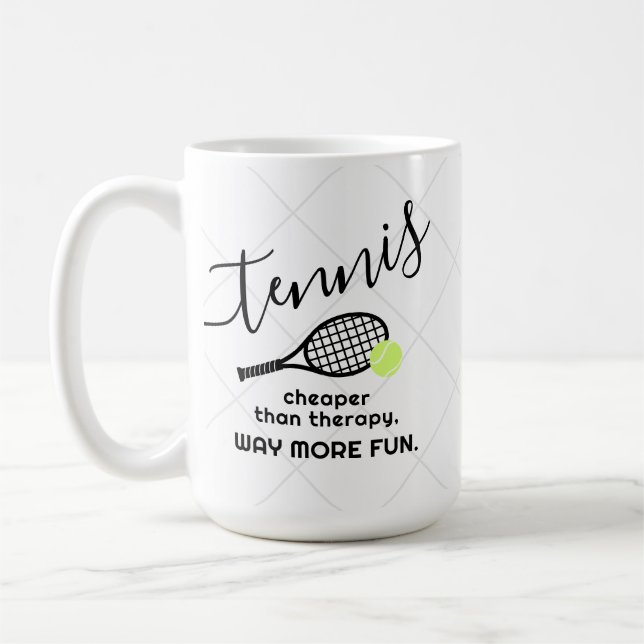 Caneca De Café Tênis mais barato que a terapia esportes engraçado (Esquerda)