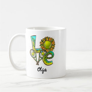 Caneca De Café Tenis Personalizado Amor Feliz Dia do Tênis