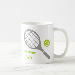 Caneca De Café Tênis racket e bola personalizados