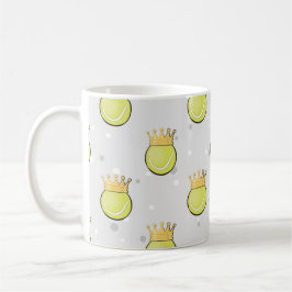 Caneca De Café Ténis Rei - Padrão Sem Costura em Fundo Cinza