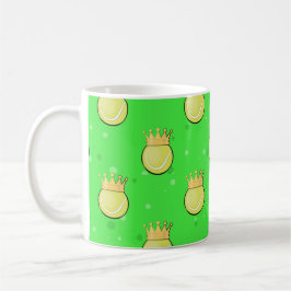 Caneca De Café Ténis Rei - Padrão Sem Costura em Fundo Verde